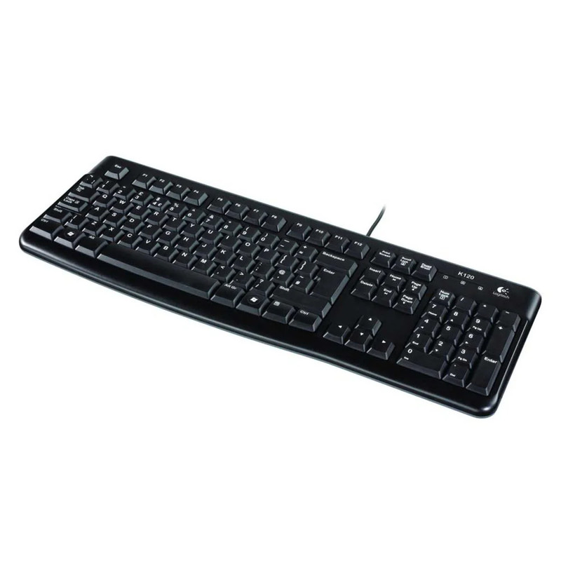 Logitech K120 Wired Arabic-US Keyboard - Black - لوحة مفاتيح